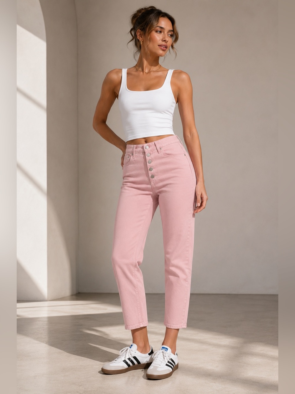 rag & bone Blush Pink High-Rise Button Fly Jeans | Size 23 | NWOT